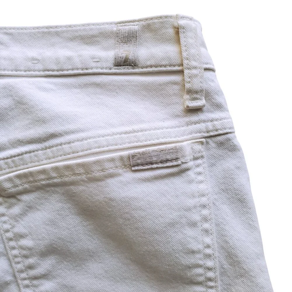 7 for All Mankind Peggi  High Rise Tapered Straight Leg Jeans White Size 29